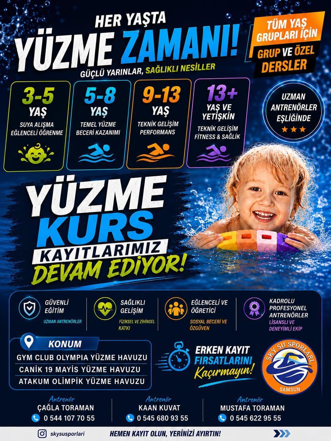 Sky Su Sporları yüzme kursları
